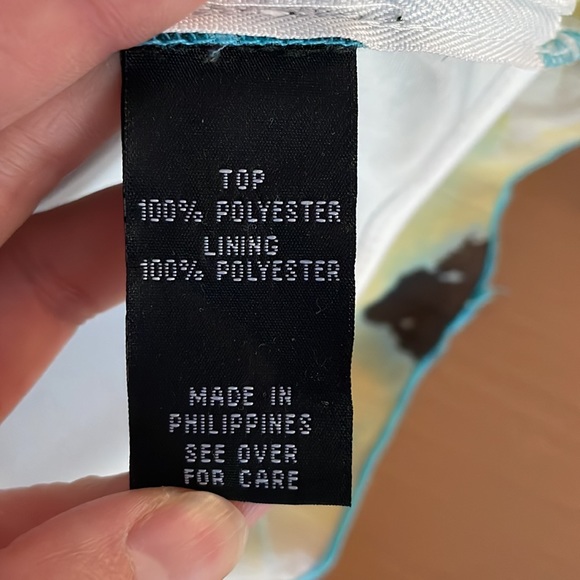 BCX Abstract Watercolor Ruffle Halter Top Tie-Neck on Back in Small - Picture 8 of 9